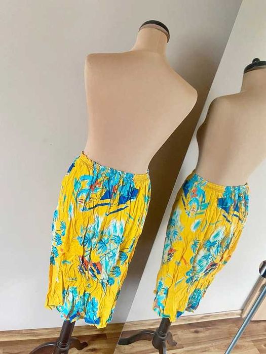 Xxl 44 42 midi na gumce spodnica neon wzory xxl +size