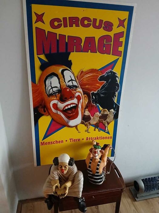 Klaun Figurka Plakat Cyrk Vintage