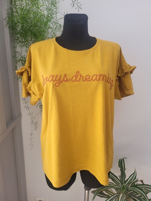 Damska bluzka 100% bawełna z falbankami na rekawie