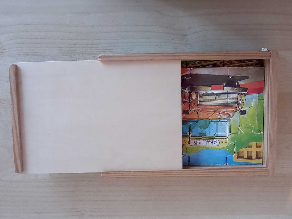 Puzzle drewniane pojazdy, auta