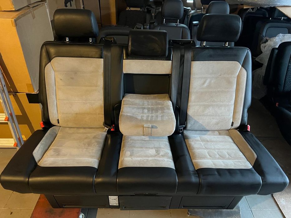 Kanapa 3 osobowa rozkładana łóżko Multivan T6 T5 lift skóra Alcantara