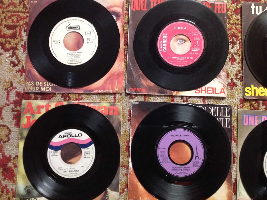 Conjunto / lote 7 singles - Música Francesa - portes incluidos