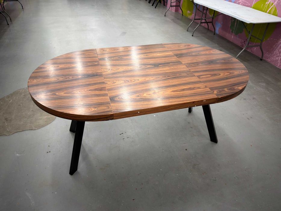 Stół rozkładany Medan 100-168 cm (Palisander / Czarny) – loft, industrial