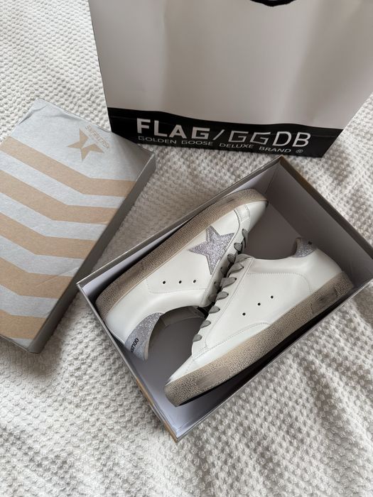 Golden Goose White Grey Sparkles