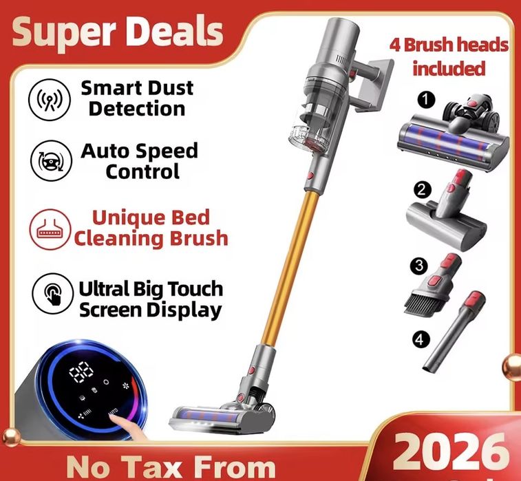 НОВИЙ Бездротовий вертикальний пилосос ABIR VC205 LED дисплей