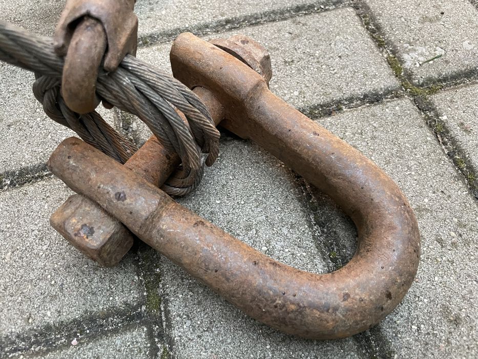 Duza Szekla do ciagnika z liną 2 metry PRL