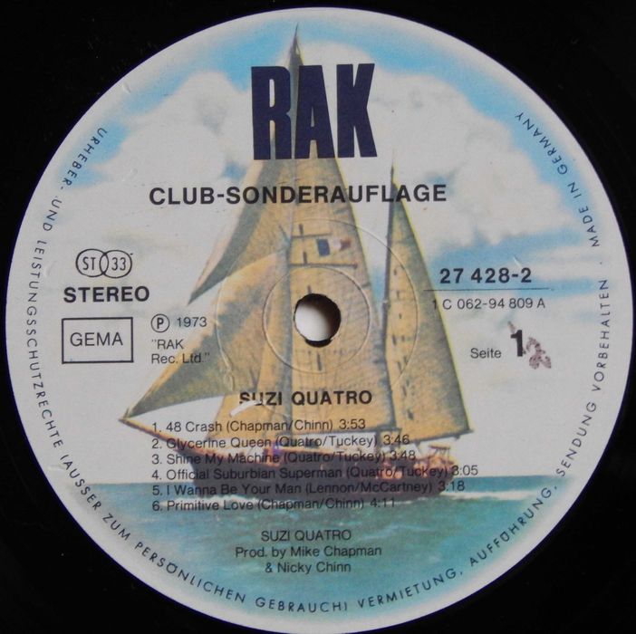 Suzi Quatro – Suzi Quatro (RAK – 27 428-2, Germany) NM-/EX+