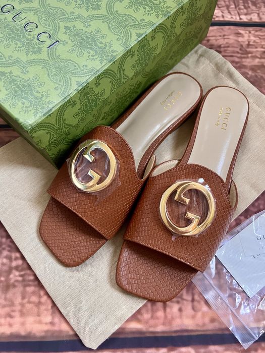 Klapki Gucci 40 skora naturalna nowe unikat