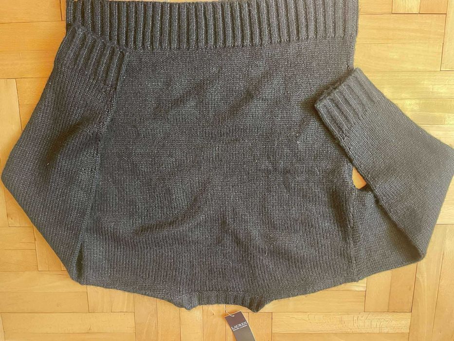 Sweter Ralph Lauren rozm. L oversize srebrna nitka Nowy z metką