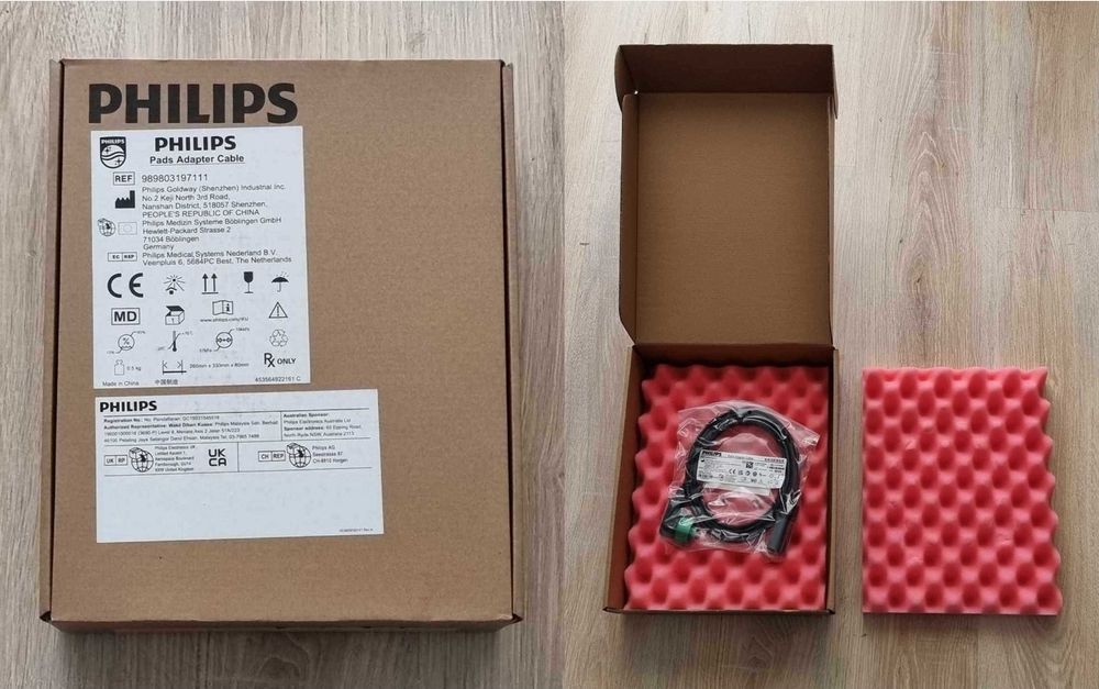 Łyżki do defibrylatora Philips + Przewód połączeniowy Philips! Okazja!