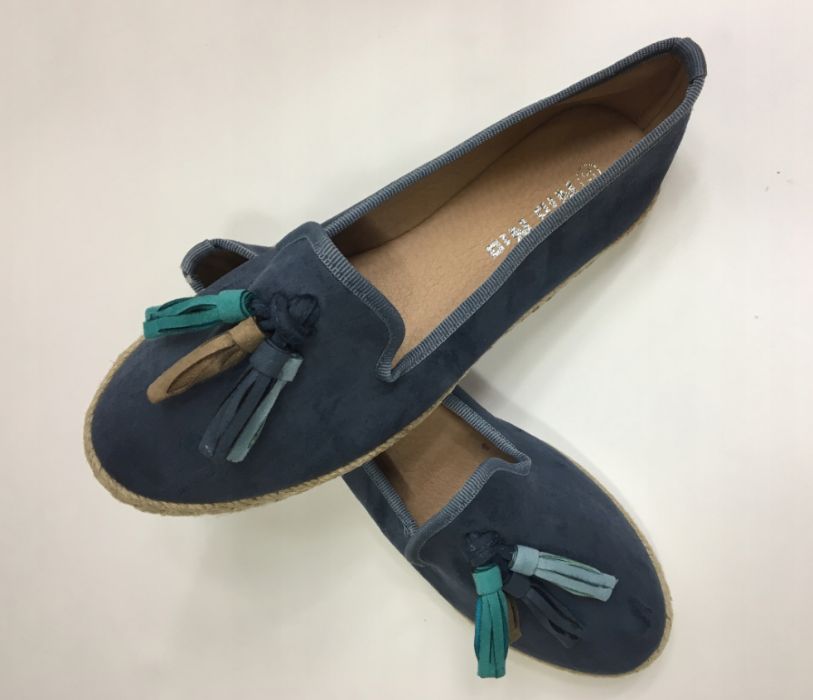 Nowość balerinki baleriny espadryle z frędzlami 41