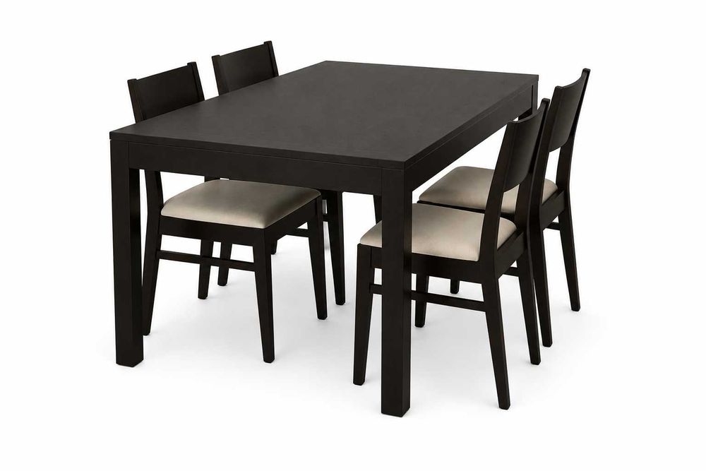 Mesa jantar extensível wengé 160/210 + 4 cadeiras