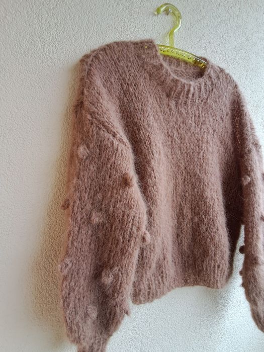 Puszysty sweter z Alpaki i Merino.Handmade.