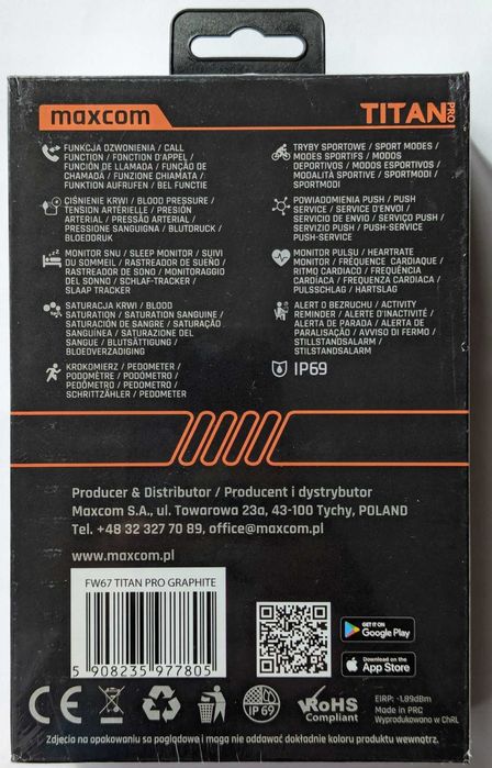 Maxcom Titan Pro FW67 Graphite nowy folia
