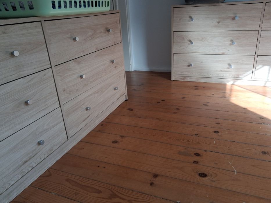 Vendo duas cómodas duplas com 6 gavetas  carvalho