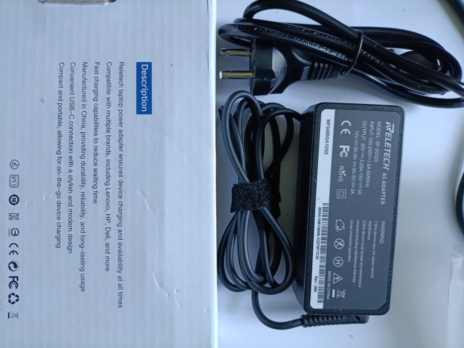 Швидка зарядка для ноутбука Reletech 65W 20V 3.25A USB Type-C
