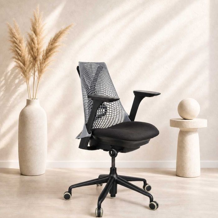 Fotel biurowy Herman Miller Sayl – krzesło obrotowe – nowa tapicerka – cała PL kurier 0 zł
