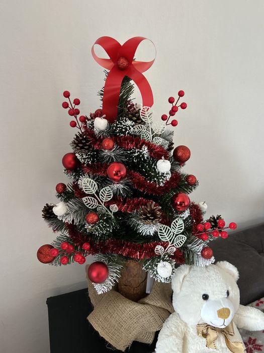 Choinka na pniu 70 cm z DEKORACJĄ i ozdobami - ubrana [producent]