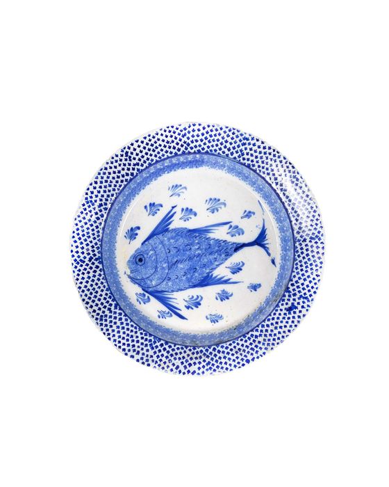 Prato Porcelana Família Chinesa Peixe, Século XIX