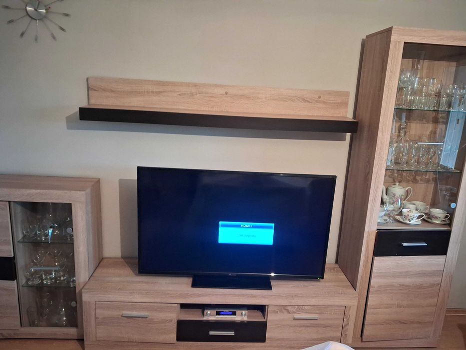 Meble - półka RTV, witryny, półka (4 części) dąb sonoma