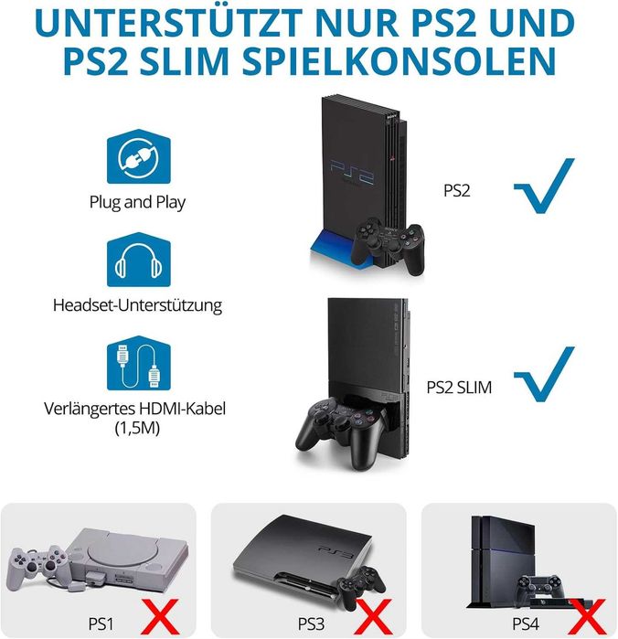Konwerter PS2 na HDMI, adapter PS2 na HDMI, z wyjściem audio 3,5 mm