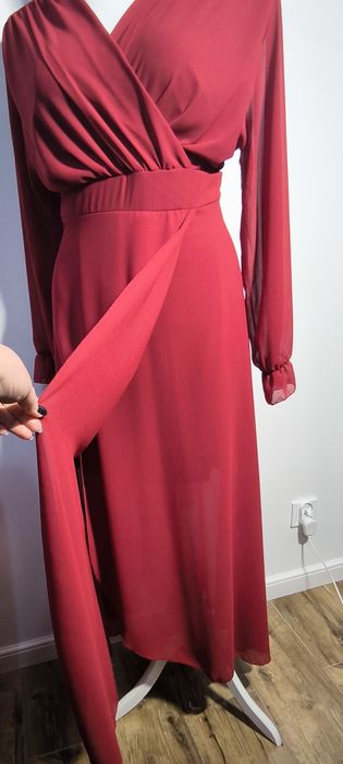 Nowa sukienka bordową długa włoska xl-3xl