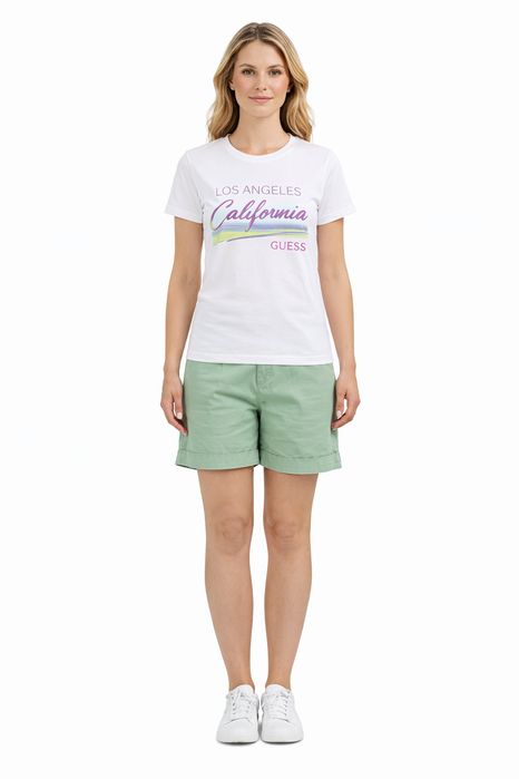 Guess biały t-shirt z nadrukiem los angeles california s i4a