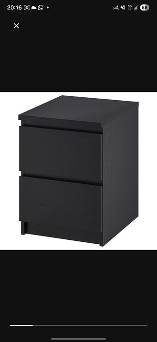 Malm - Cómoda e 2 mesas cabeceira castanho escuro