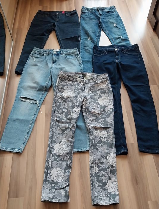Zestaw 5 par markowych jeansów rozm. 38