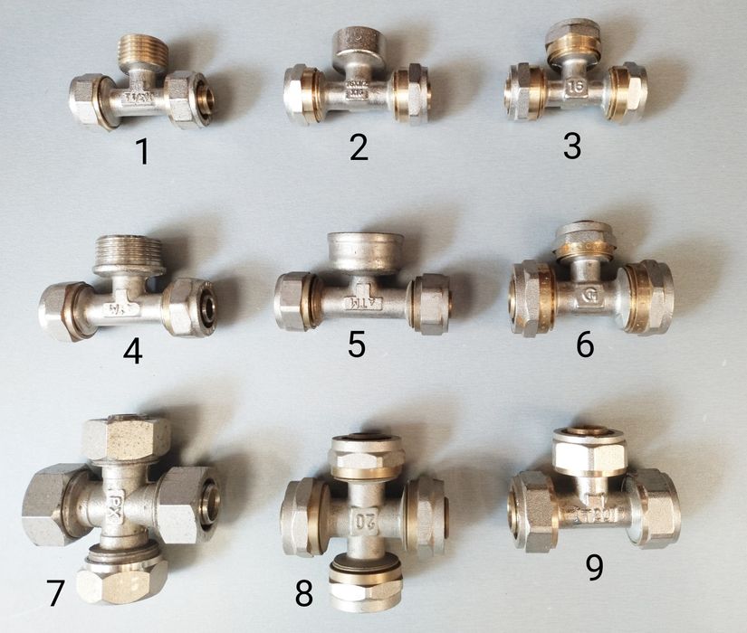 Кран переходник муфта угол тройник крестовина металопласт труба