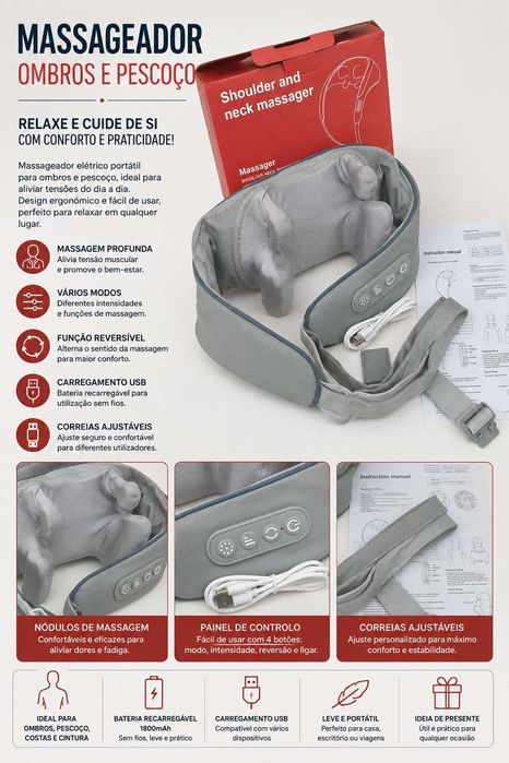 Massageador de ombros e pescoço HJ-188