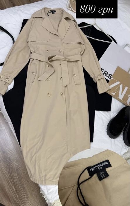 Бежевий тренч, розмір S