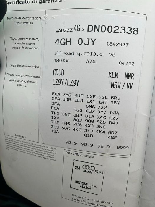 Запчасти Разборка Двигатель Audi A6 Allorad C7 4G  3.0 TDI CDU Quatro