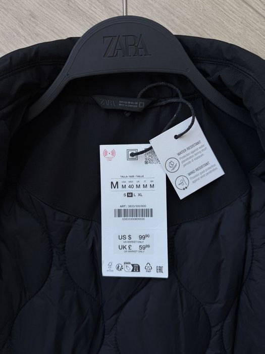 Куртка на Осінь ZARA Overshirt Чоловіча Овершорт Оригінал Мужская Черная Ветровка Зара