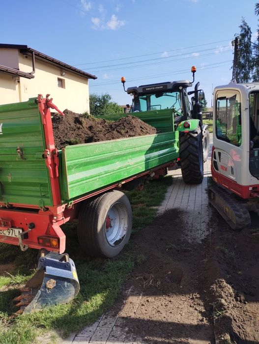 Usługi minikoparka. Równanie terenu. Zakładanie trawnika