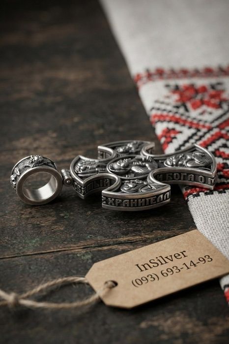 Срібний хрестик 21г "СПАС ВСЕДЕРЖИТЕЛЬ" чоловічий 925 | Мужской серебряный крестик серебро | Масивний оберіг натільний| Подарунок 925 , крест хрест