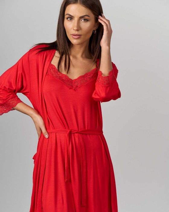 Nicoletta Комплеки халат + сорочка віскоза - НІЖНЕ МЕРЕЖИВО Л / ХЛ