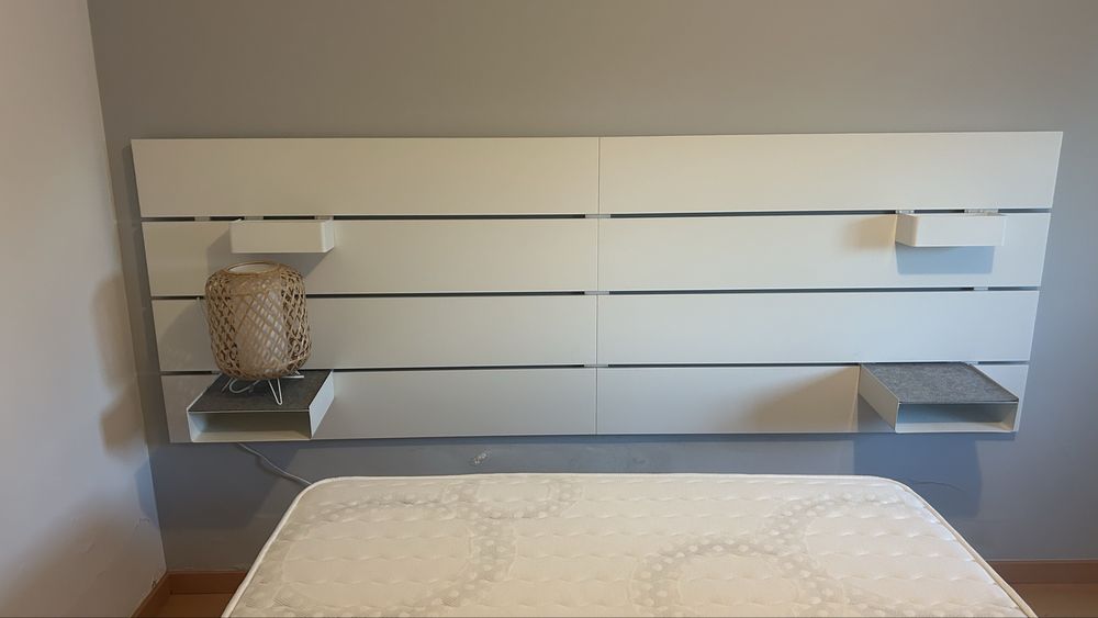 CONJUNTO QUARTO: sommier + colchao (140x190) + cabeceira