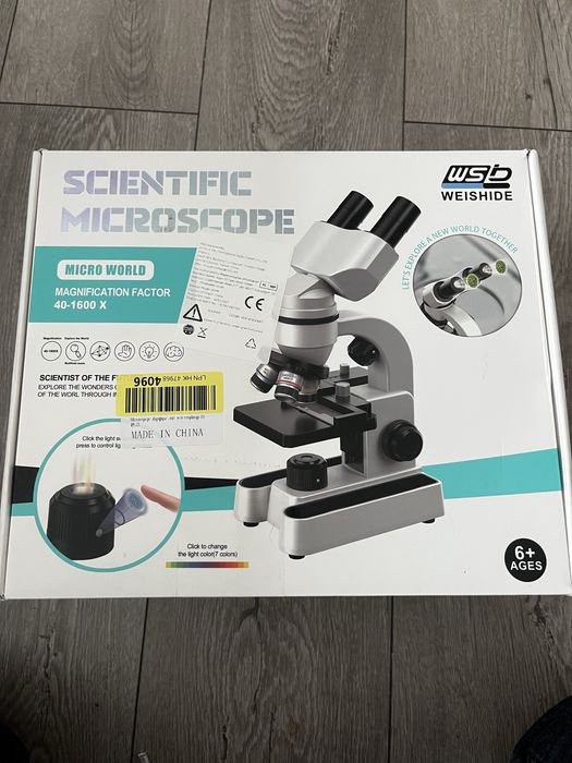 Навчальний мікроскоп WEISHIDE 40–1600x | Бінокулярний | Новий