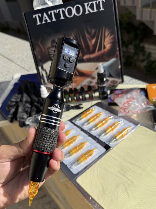 Kit Tatuagem Tattoo COMPLETO Máquina Pen Sem Fios- Fácil Utilizar