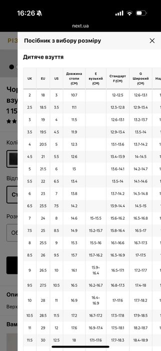 Кросівки/ботинки Next (стопа 16,9 см) розмір 28
