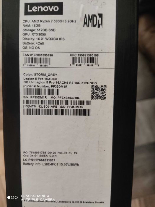 LEGION 5 PRO R7 5800H/RTX 3050/RAM 16GB/SSD 512 Гб/2K 165 Hz