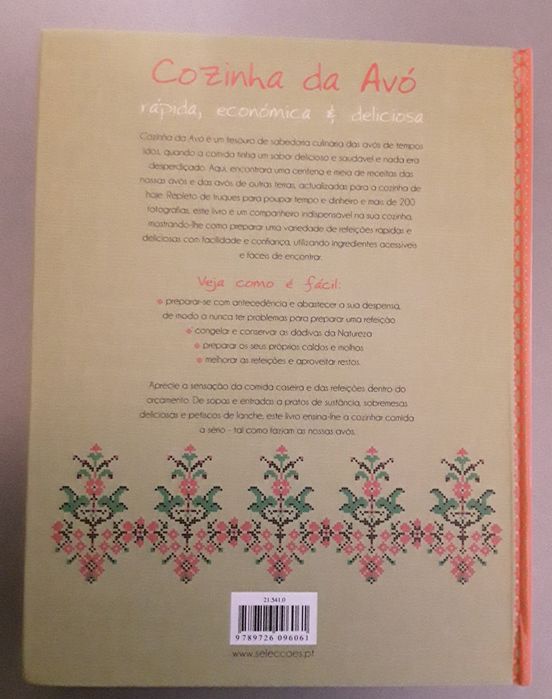 Livro: Cozinha da Avó, rápida, económica e deliciosa, como novo!