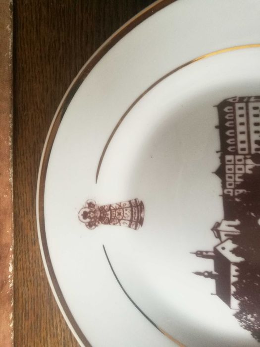 Tułowice. Pamiątkowy porcelanowy talerz St. Annaberg (Góra Św. Anny)