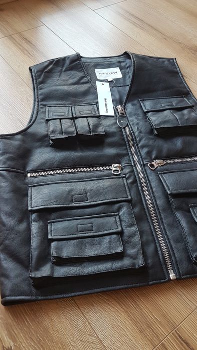 Review Kamizelka męska z imitacji skóry czarna M