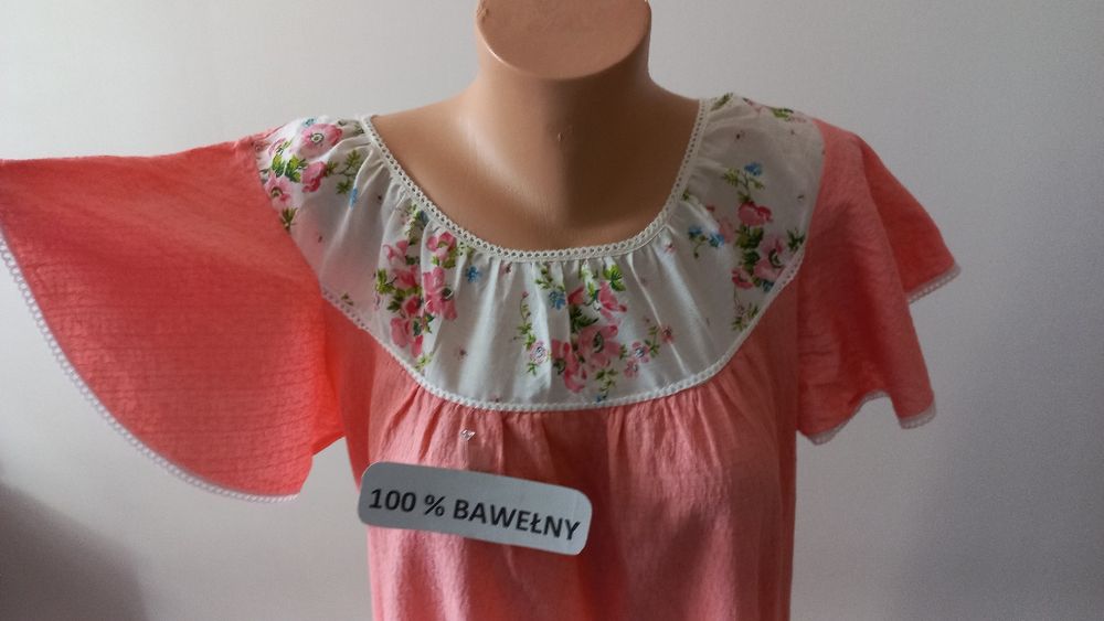 44/46 100 % bawełny, koszula nocna, kwiaty