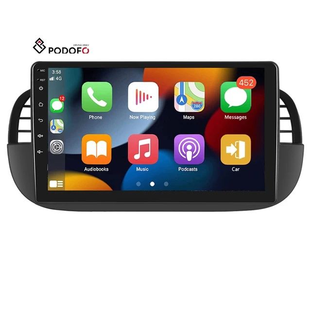 Rádio 9" android Fiat 500 CARPLAY WIFI GPS 2/32GB Novo