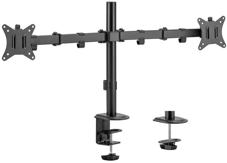 Suporte de Mesa Articulado p/ 2 Monitores 17 32 (Preto) - EQUIP