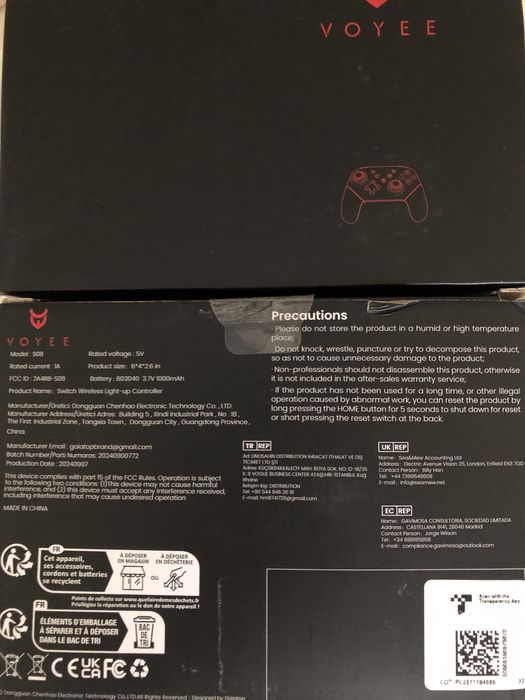 Геймпад VOYEE S08 Wireless – RGB подсветка, программируемые кнопки (Nintendo Switch 1/2/PRO/IOS/PC/Android)Gamepad gaming Джойстик