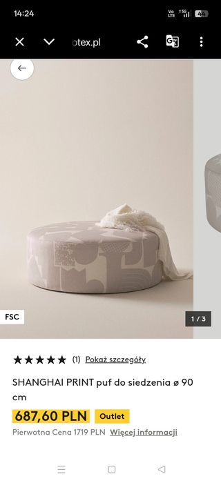 Pufa podnóżek Jotex SHANGHAI Print